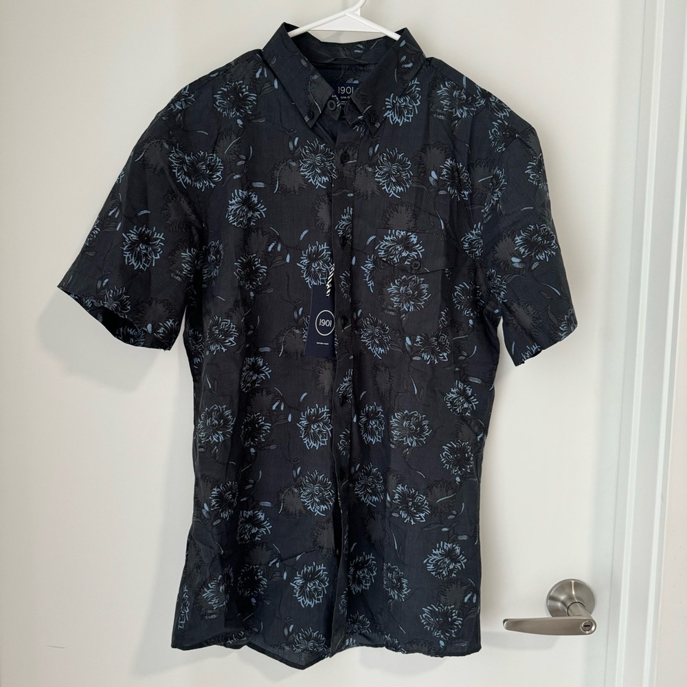 Nordstrom men’s sea floral print short-sleeve shirt